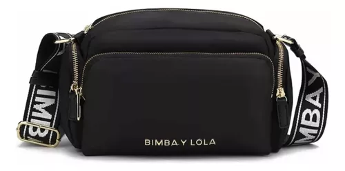 Bolsa bandolera Bimba y Lola Olympia Collection Bolso bandolera M nylon  diseño liso de nailon negra con correa de hombro negra y blanca
