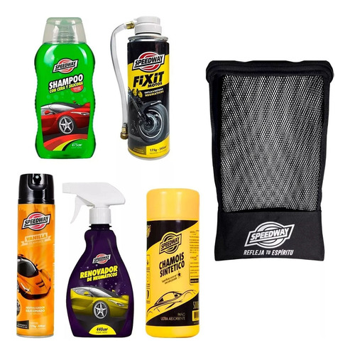 Shampoo Para Vehículo  Speedway Kit Lavado Kit Lavado Shampoo C/cera Y Silicona En Kit De 0l Con Aroma Garden