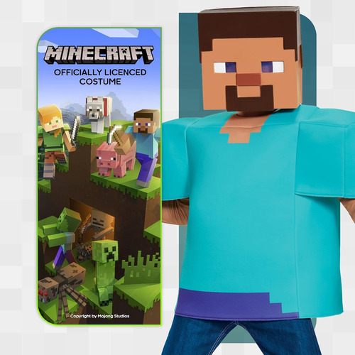 Disfraz Clásico De Minecraft Para Niño, Multicolor, 7-8 Años