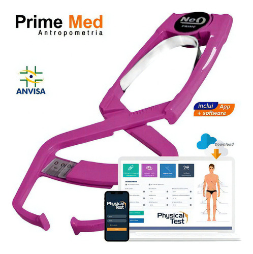 Adipometro Clinico Prime Med Neo Rosa Com Software Web