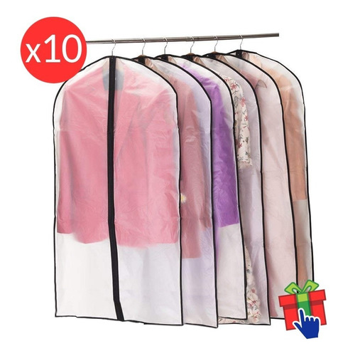 Set X10 Fundas Protector Traje Vestido Transparente 60x135cm