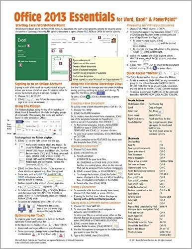 Microsoft Office 2013 Essentials Quick Reference...