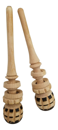 2 Molinillos Madera 100% Artesanal Chico Pino Para Bebidas
