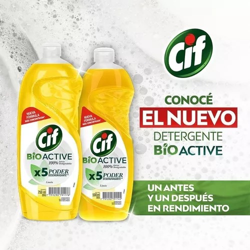 Detergente Cif Bio Active Limón X 750 Ml.