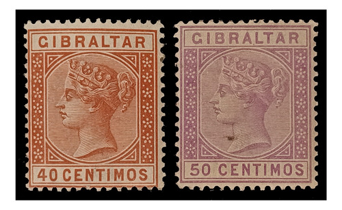 Gibraltar 40 Y 50 Centavos 1889 Nv. C/g Iv. 26 Y 27