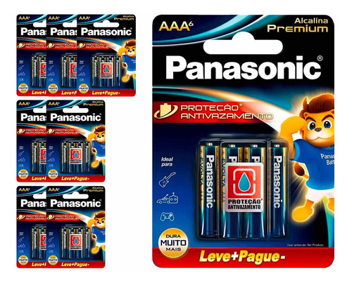 48 Pilhas Alcalinas Premium Aaa Panasonic (8 Cart)