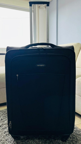 Valija Samsonite 4 Ruedas Negra Lisa De Tela Muy Fuerte