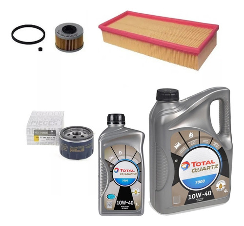 Kit Filtros 5l Aceite 10w40 Renault Megane F9q 1.9 Dti