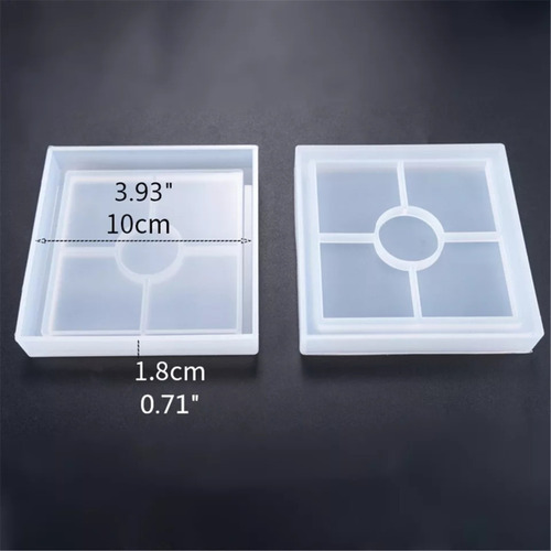 Molde De Silicone Quadrado Cinzeiro Artesanato Resina Epóxi