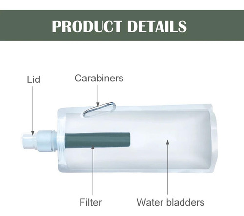 Botella De Agua Con Filtro, De Filtración Bolsa De