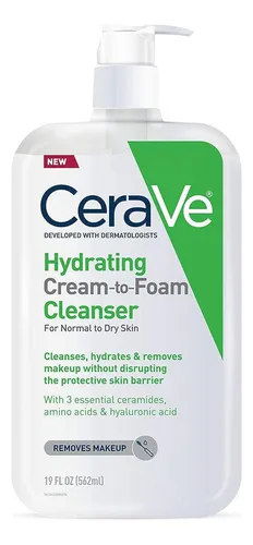 comprar Cerave Limpiador Facial Hidratante De Crema A Espuma 19oz 562 mL Limpiadores