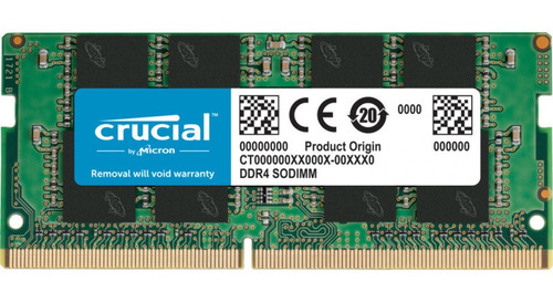 Imagen 1 de 1 de Memoria Ram Crucial 8gb Ddr4 2666 Sodimm Pc4-21300 Cl19 1.2v