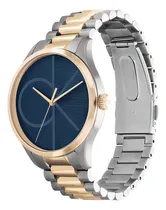 Comprar Reloj Calvin Klein Iconic Para Hombre De Acero Plateado Ss Color Del Bisel Dorado Color Del Fondo Azul Oscuro