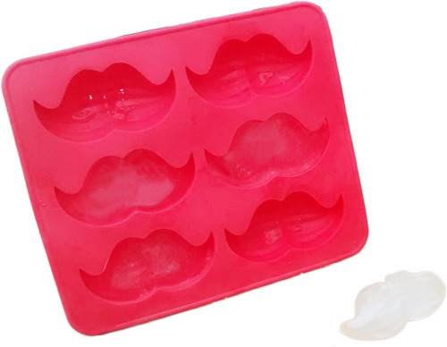 Molde Para Chocolate Hielos Jabon Bigote Rojo Silicon Fiesta