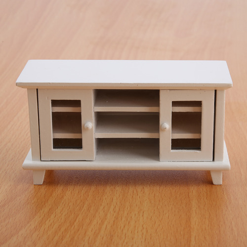 Mueble De Madera En Miniatura Blanco Blanco A Escala 1:12