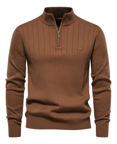 Sudadera Casual Con Cuello Alto Y Media Cremallera Para Homb