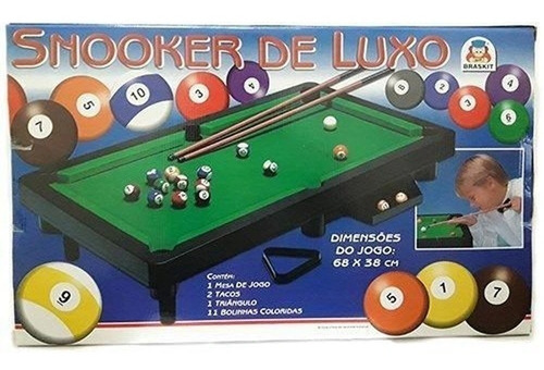 Imagem 6 de 6 de Mini Mesa Sinuca Snooker 11 Bolas Bilhar Infantil Braskit