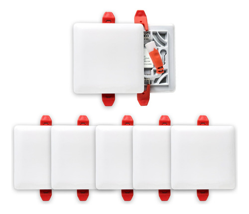 24w Lámpara Plafón Led De Techo 173mm Cuadradas 6pz Blanco