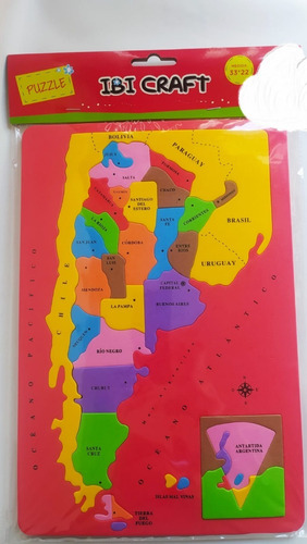 Imagen 1 de 1 de Mapa De Argentina División Política Goma Eva Puzzle Ibi