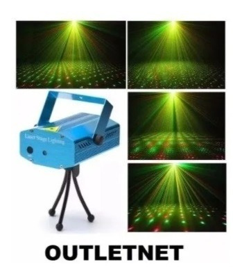Mini Laser Audio Ritmico Verde Rojo Fiestas Discos Outletnet