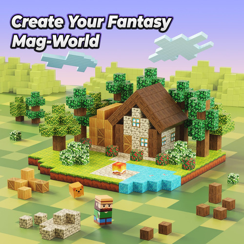 Set De Construcción De Cabañas Vigorfun Forest Con Bloques M