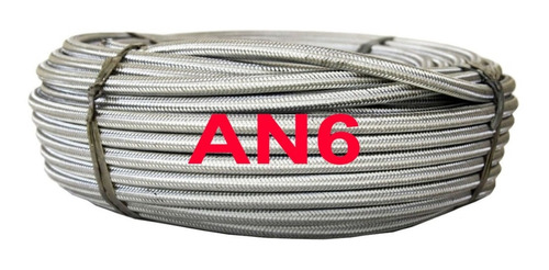 Manguera De Nafta Mallada En Acero Ø 8mm X 10mts