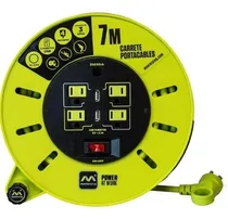 Comprar Extension Con Carrete Uso Rudo 7 Mt Usb Industrial,residenci