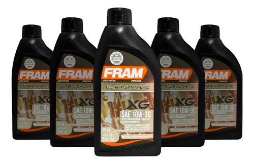 Aceite Para Motor Sae 10w30 Fram Sintético Kit 4.73 Litros