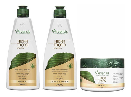 Kit Hidratação Shampoo Condicionador Máscara 250g Arvensis