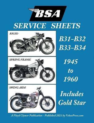 Libro Bsa B31 - B32 - B33 - B34 'service Sheets' 1945-196...