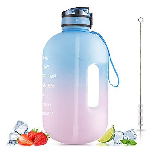 Botella De Agua De 1 Gallon Con Paja, 128 Botella De H988k