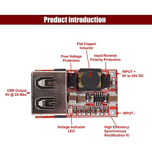 5 Piezas De Módulo De Cargador Usb Automóvil Dc-dc 6-...