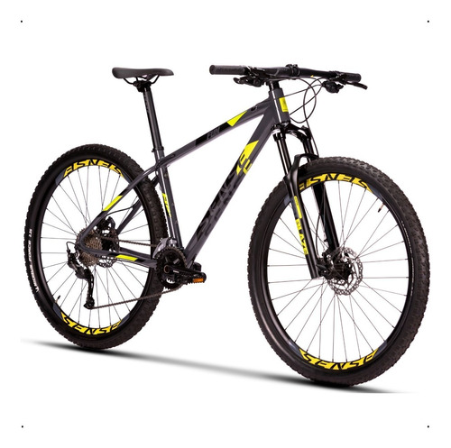 Bicicleta 29 Sense Fun Evo 2023 Cabeamento Interno 2x9v Cor Cinza Grafite/amarelo Tamanho Do Quadro S