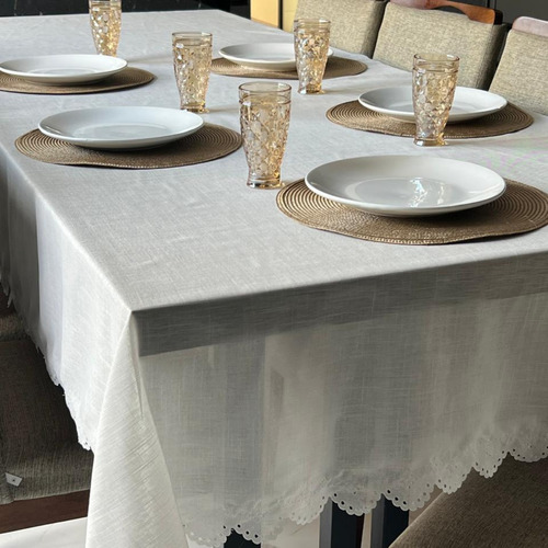 Toalha Linho 2,00x1,50 P/ Mesa De Jantar Com Estilo