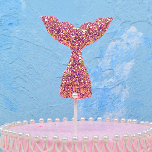 10 Piezas De Adornos De Tarta Con Purpurina De Sirena Para D