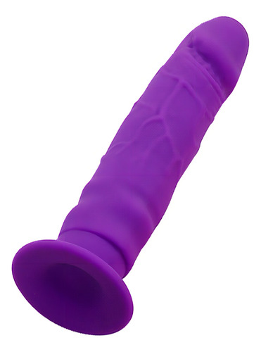 Pênis Super Fino Com Ventosa Em Silicone 14x3cm Cor Roxo