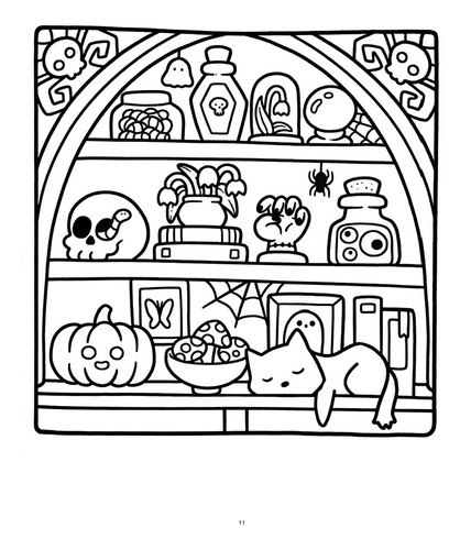 Spooky Cutie | Libro Anillado Colorear Pintar | Coco Wyo