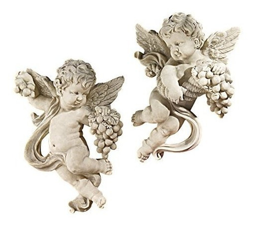 Diseño Toscano Cherub Cosecha Esculturas De Pared A Todo Co