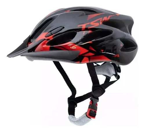 Capacete Ciclismo Tsw Raptor Ii Preto Vermelho Bike Mtb Xc