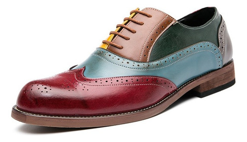 Zapatos Brogue Oxford De Cuero Formales Para Hombres