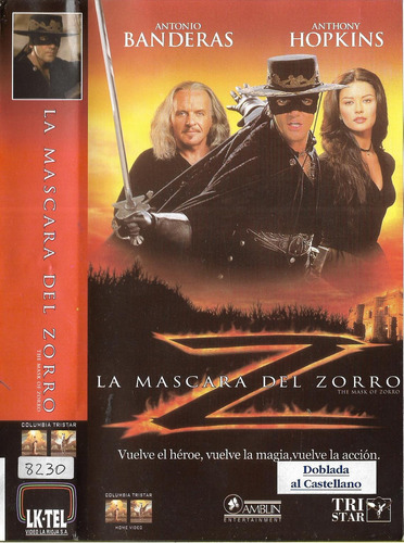 La Máscara Del Zorro Vhs Antonio Banderas Zeta-jones Español