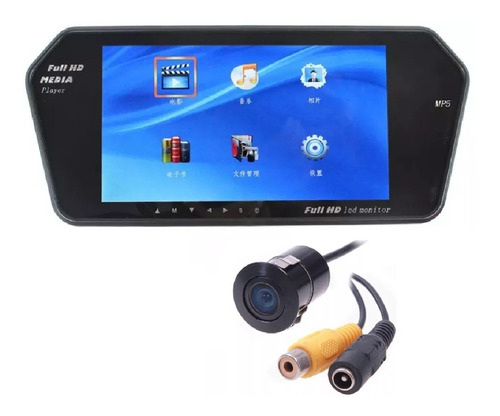 Retrovisor Pantalla Bluetooth Mp5 Hd Auto + Camara Retroceso