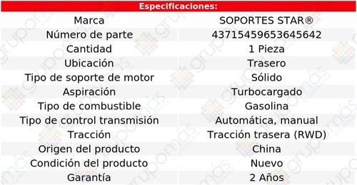Soporte Motor Trasero S Star 135i 3.0l 6 Cil Turbo 2008_2010
