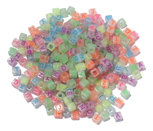 Letras Luminosas Cuentas Cubo 6x6mm X Bolson 500gr 3000 U