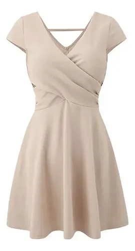 Minivestido Evasé, Ropa Sexy De Discoteca Con Cuello En V