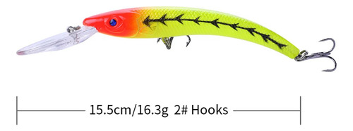 Combo X 4 Unid. Señuelos Minnow Paleta Larga 15,5cm 16,3grs. 10 Colores