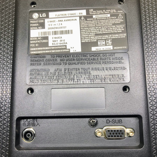 Monitor LG Flatron E1942c 19 Lcd Sin Base (Usado)