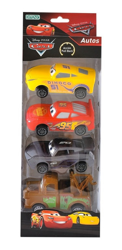 Imagen 2 de 6 de Set De Autos Cars 4 Vehiculos Pull Back Ditoys