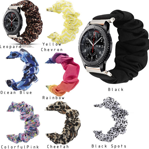 Correa Scrunchie Elastica Premium Para Samsung Gear S3 Azul Claro
