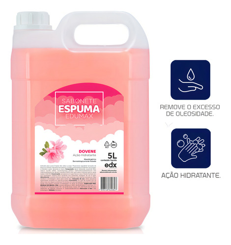 Galão Sabonete Espuma 5l Spray Ação Hidratante Edumax